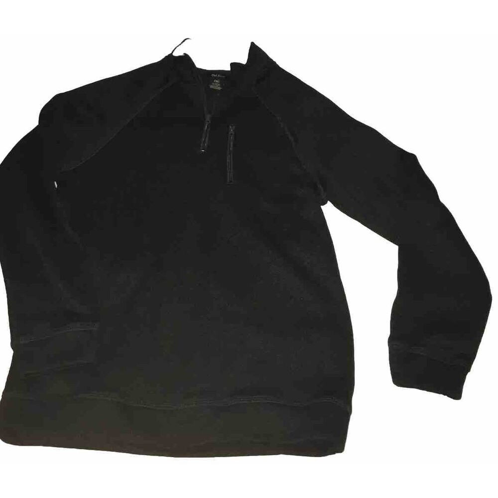 Old River Grey Fleece 1/4 Zip Mock Collar Pullover Sweatshirt SZ XL Cabincore